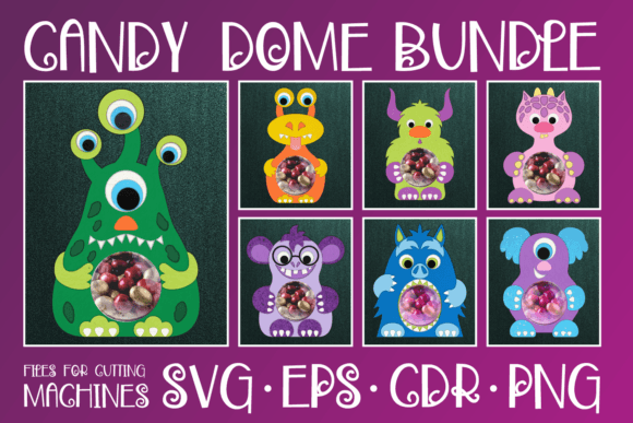 Cute Monster Halloween Candy Dome Bundle