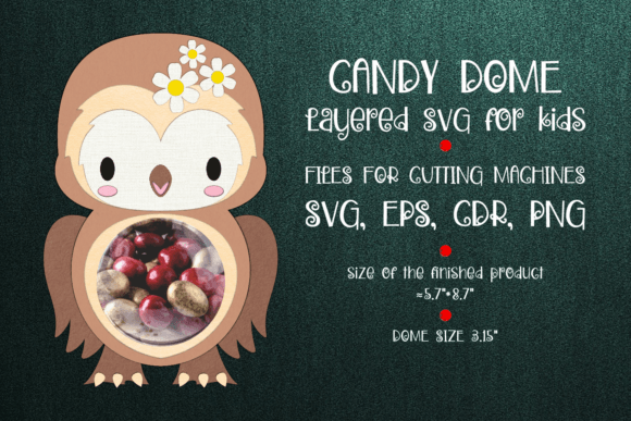Cute Owl Fall Candy Dome Template