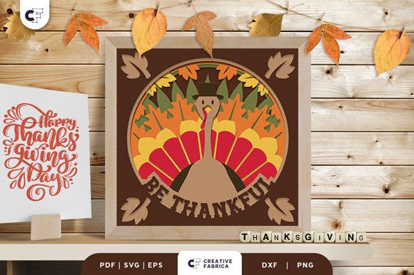 Grateful Heart Turkey Shadow Box Display