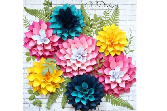 Dahlia Giant Flower SVG Wall Template