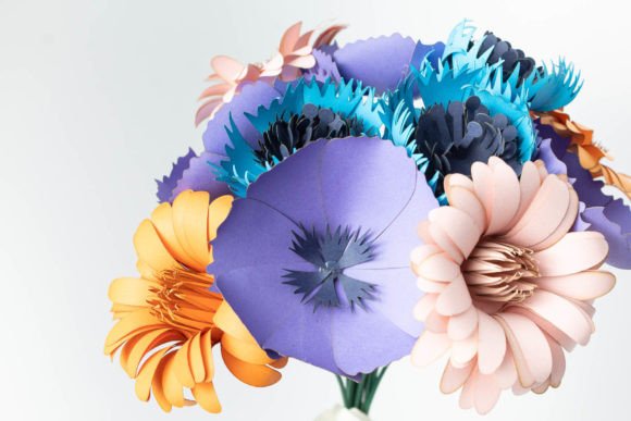 Dahlia Trio Paper Flower Bundle