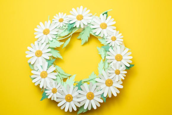 Sunny Wreath Paper Daisy SVG Garland