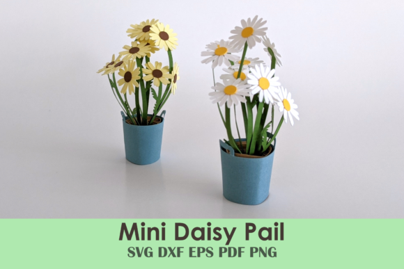 Mini Pail Paper Daisy SVG Planter