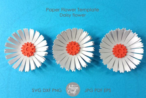 Coral Center Paper Daisy SVG Mini Blooms