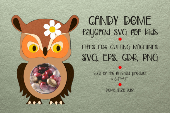 Eagle Owl Fall Candy Dome Template