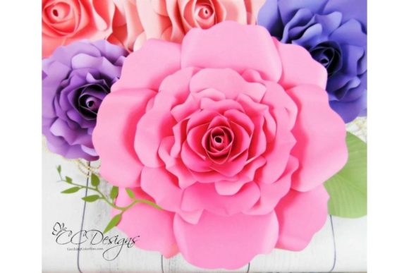 Eden Rose Giant Flower SVG Template