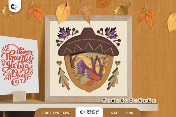 Fall Layers Acorn Svg Shadow Box