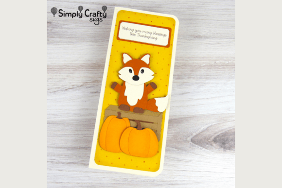 Blessings Fox Fall Card For Slimline Notes