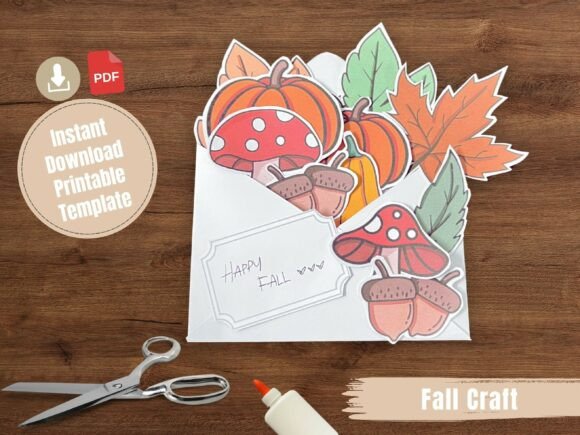 Flower Autumn SVG Envelope Activity
