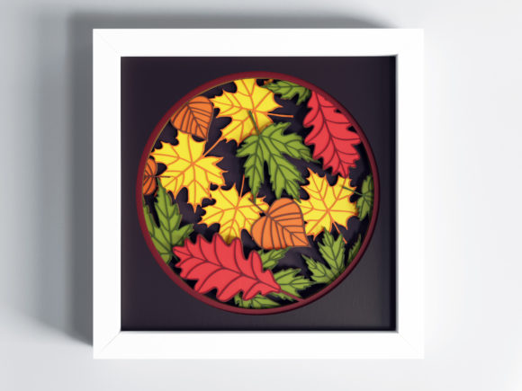 Shadow Box Fall Leaves SVG Frame