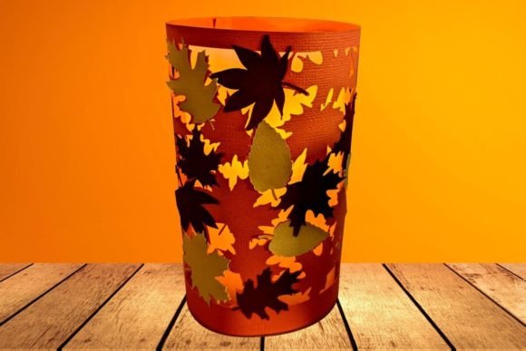 Lantern Fall Leaves SVG Candle Decor