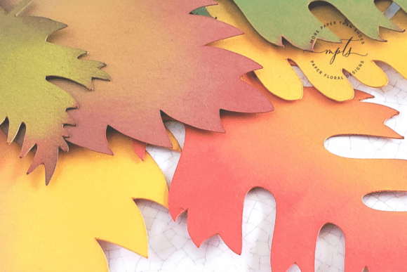Paper Fall Leaves SVG Template