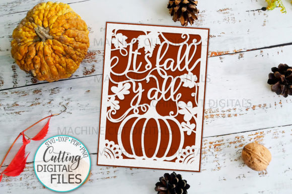 Y’all Fall Card Papercut Template