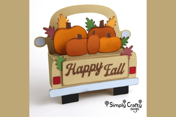 Pumpkin Truck Fall Card Box Display