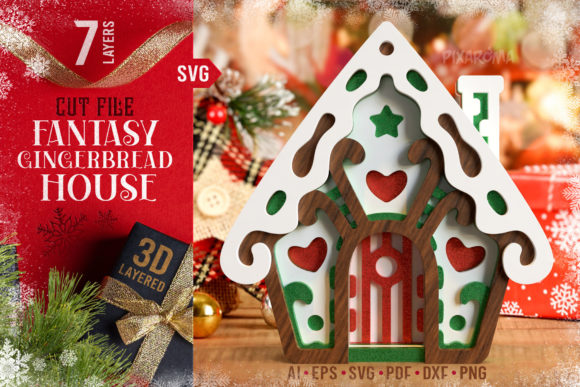 Fantasy Gingerbread House SVG Wall Art