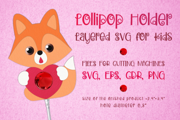 Woodland Fox Fall Lollipop Holder Template