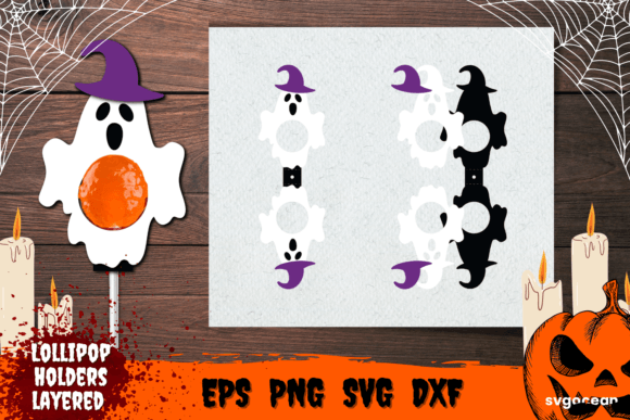 Ghost Halloween Lollipop Holder Favor