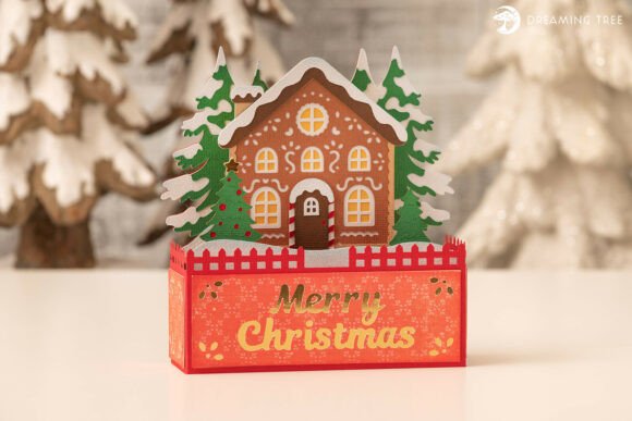 Snowy Gingerbread House SVG Chalet Card