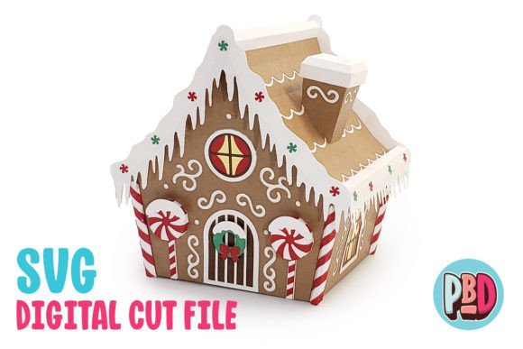 Festive Gingerbread Paper House SVG Centerpiece