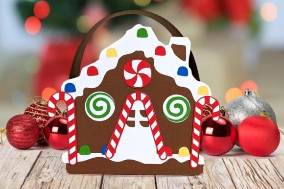 Candy-Filled Gingerbread House SVG Basket
