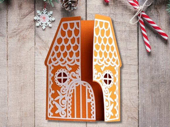 Gate-Fold Gingerbread Paper House Invitation