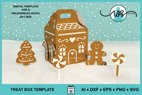 Candle-Ready Gingerbread Paper House Box