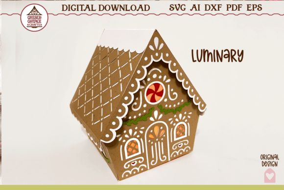 Festive Glow Gingerbread Paper House Cottage