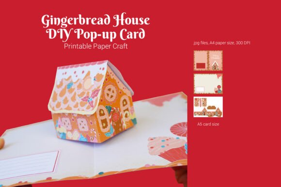 Interactive Gingerbread Paper House Greeting