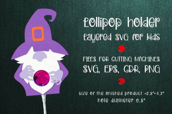 Gnome Magician Halloween Lollipop Holder