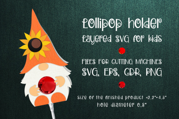 Sunflower Gnome Fall Lollipop Holder SVG