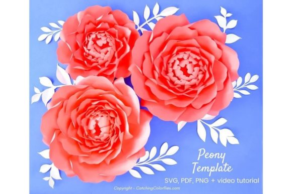 Gwendolyn Peony Giant Flower SVG Template