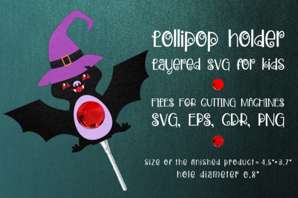 Layered Bat Lollipop Holder Template