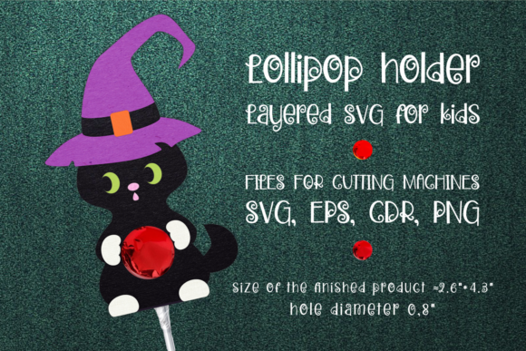 Black Cat Halloween Lollipop Holder Template