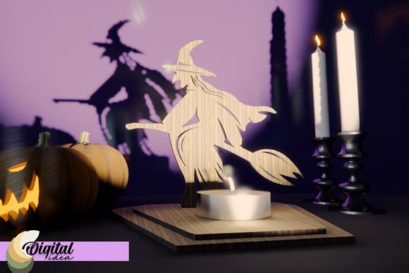 Candle Holder Witch Svg Cut Decor