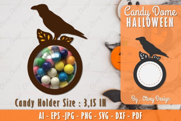 Haunted Night Fall Candy Dome SVG Template