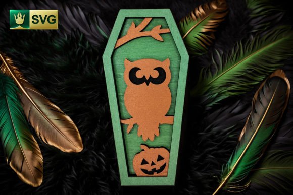 Cute Owl Halloween Coffin SVG V4