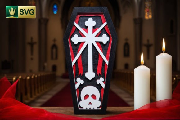 Cross Halloween Coffin SVG V6 Design