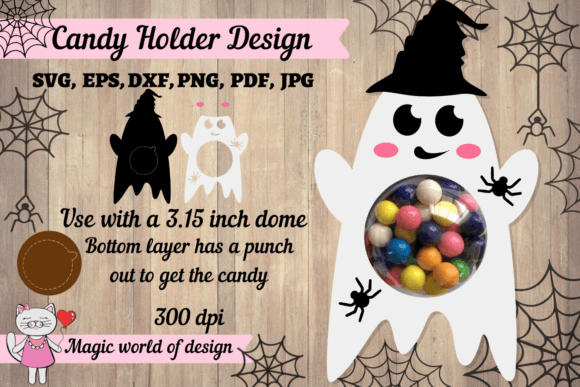 Ghostly Halloween Candy Dome Holder