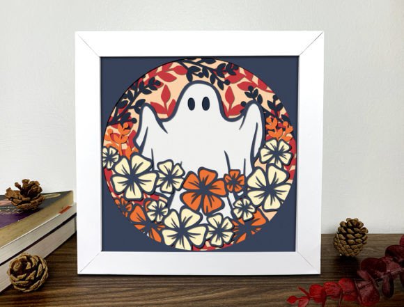 Ghost Flower Halloween Svg Shadow Box