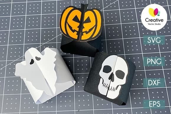 Glue-Free Halloween Svg Gift Box Bundle