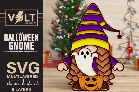 Ghost Mask Halloween Gnome SVG Pumpkin Keeper