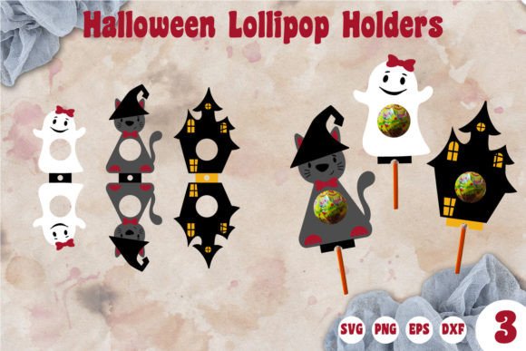 Candy Trio Halloween Lollipop Holder Set