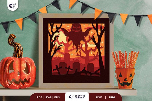 Night Forest Halloween Svg Light Box
