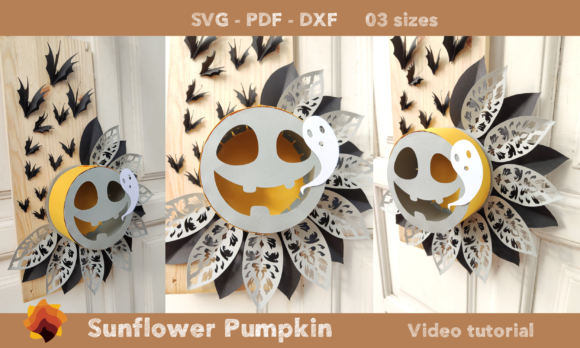 Paper Flower Halloween Svg Pumpkin Treatbox
