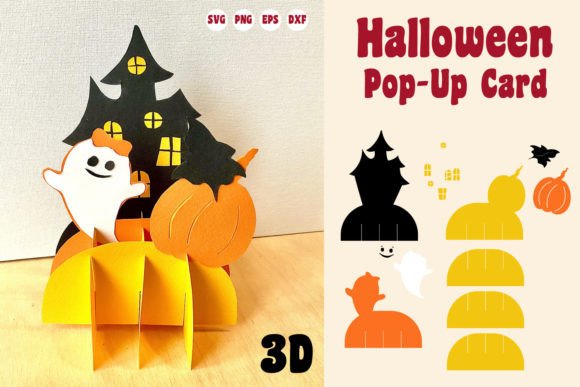 Playful Pop Up Halloween Svg Card Design