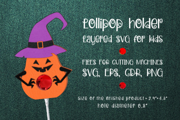 Witch-Hatted Pumpkin Lollipop Holder SVG Craft