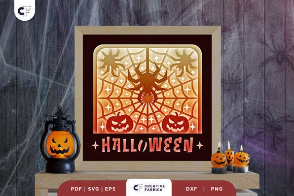 Spider Web Halloween Svg Light Box