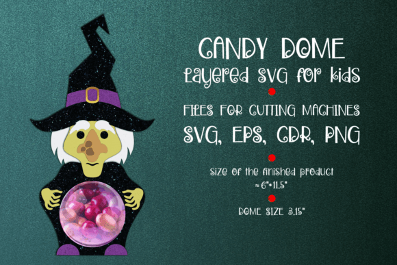 Candy Dome Witch Svg Paper Template