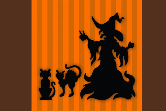 Playful Witch Svg With Halloween Cats