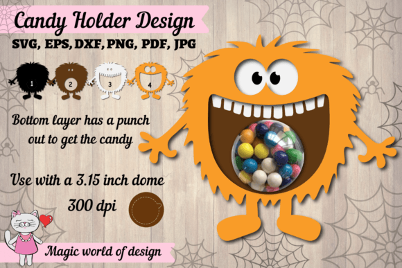 Monster Halloween Candy Dome Template